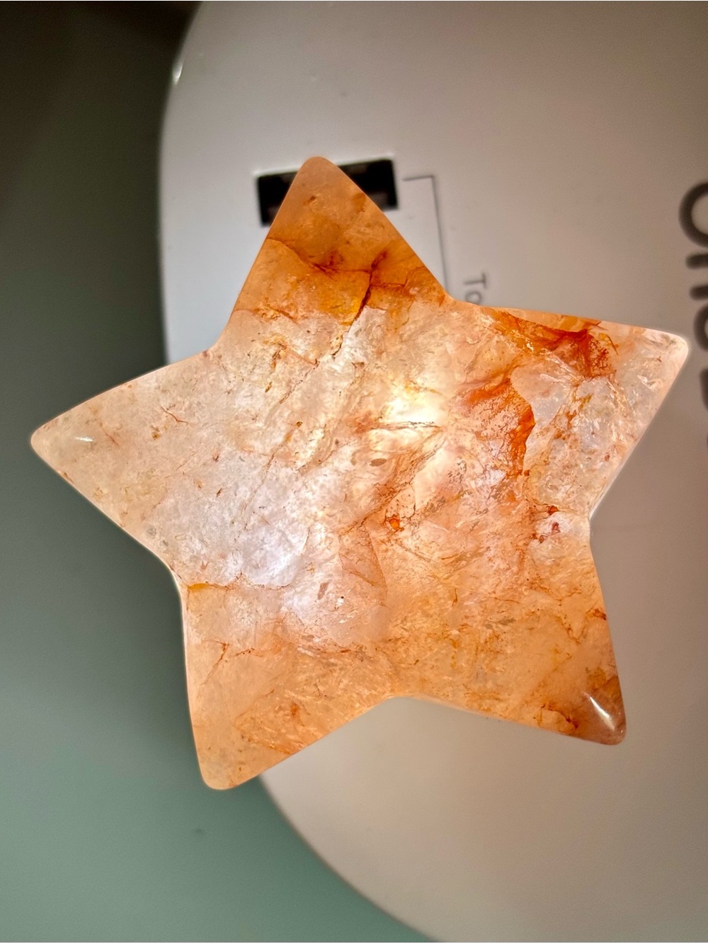 Strawberry Quartz Star USB Night Light – Crystal Plug-In Glow Light